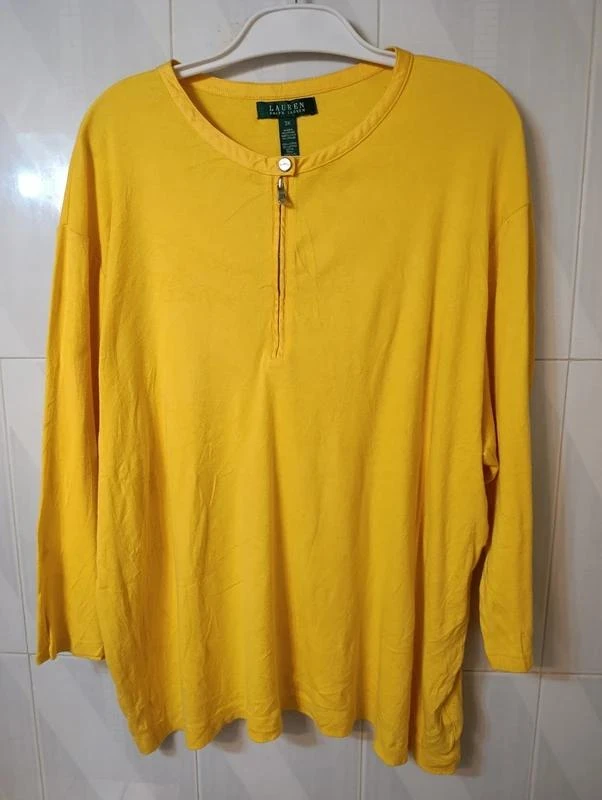 Camiseta Ralph Lauren cuello redondo cremallera manga 3/4 R1004